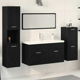 Bathroom Furniture Set 4 pcs Black Oak Engineered Wood 3334418