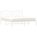 Metal Bed Frame without Mattress with Headboard White 180x200cm 373842