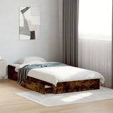 Bed Frame with Drawers without Mattress Smoked Oak 100x200 cm 3280675