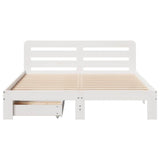 Bed Frame without Mattress White 135x190 cm Double Solid Wood Pine 3309870