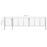 Garden Gate Steel 500x75 cm Silver 144352