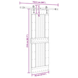 Sliding Door NARVIK Natural and Black 70 x 210 cm 3445335