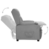 Recliner Chair Grey Faux Leather 339072