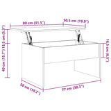 Coffee Table Smoked Oak 80x50.5x41.5 cm Engineered Wood 819287