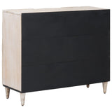 Sideboard with Shelf White 90 x 33.5 x 75 cm Solid Mango Wood 4018396