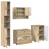 Bathroom Furniture Set with Drawer with Shelf 4 pcs Sonoma Oak 3393085