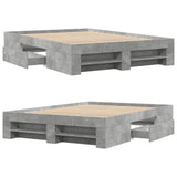 Bed Frame without Mattress Concrete Grey 140x190cm Engineered Wood 3295502