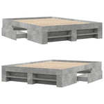 Bed Frame without Mattress Concrete Grey 140x190cm Engineered Wood 3295502