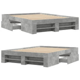 Bed Frame without Mattress Concrete Grey 140x190cm Engineered Wood 3295502