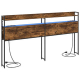 Headboard with Shelf Smoked oak 200 cm Engineered wood 859717