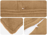 Cushion Cover 12 pcs HOUTEN Taupe 45 x 45 cm Faux Rabbit Fur 918906