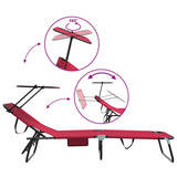 Folding Sun Lounger Folding Red 190 x 57 x 81 cm Oxford 42003130