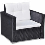 6 Piece Garden Lounge Set with Cushions Poly Rattan Black 42743