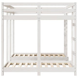 Triple Bunk Bed Frame White 140 x 200 cm Solid Pine Wood 3414565