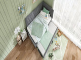 Upholstered Bed Daybed with Pull-Out Bed, 3FT Single Sofa Bed 90 x 190 cm, Ottoman Bed Trundle Beds N601P377081G