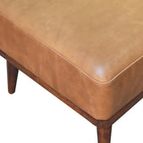 Tan Buffalo Leather Tan Footstool IN3560