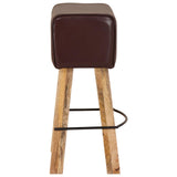 Bar Stool 2 pcs Dark Brown 44 x 33 x 74 cm Real Leather 42042123