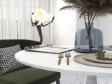 Round Table, Modern Room Table with Steel Base, Non-slip Foot Pad, Space Saving Small T3398P343130
