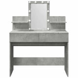 Dressing Table with LED Concrete Grey 100x40x130 cm 848202