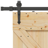 Sliding Door NARVIK Natural and Black 80 x 210 cm 3445242