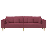 Fabric Sofa with Cushion Wine Red 208 cm Fabric 3335146