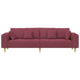 Fabric Sofa with Cushion Wine Red 208 cm Fabric 3335146