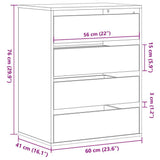 Corner Chest of Drawers Brown Oak 60x41x76 cm Engineered Wood 852876