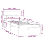 Bed Frame without Mattress Solid Wood 90x200 cm 810132