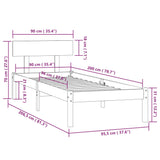 Bed Frame without Mattress Solid Wood 90x200 cm 810132