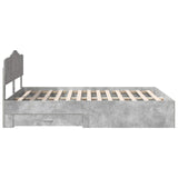 Bed Frame Concrete Grey 160 x 200 cm Engineered Wood 3413171