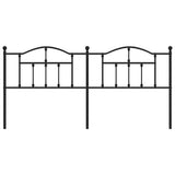 Headboard Black Powder-Coated Steel Double Classy Style 353476