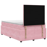 LED Box Spring Bed with Mattress Pink 120 x 200 cm Velvet 3456052
