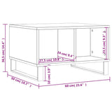 ZNTS Coffee Table White 60x50x36.5 cm Engineered Wood 830548