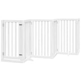 Dog Gate with Door Foldable 9 Panels White 450 cm Poplar Wood 3155650