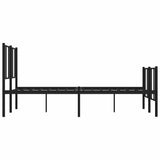 Metal Bed Frame without Mattress with Footboard Black 150x200cm 352500