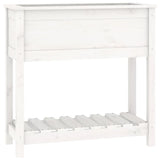 Planter with Shelf White 82.5x34.5x81 cm Solid Wood Pine 823760