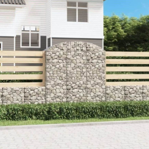 Arched Gabion Basket 150x50x160/180 cm Galvanised Iron 153458