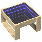 ZNTS Coffee Table with Infinity LED Sonoma Oak 50x53x30 cm 847625