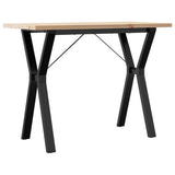 Dining Table Y-Frame 100x50x75.5 cm Solid Wood Pine and Steel 3282785