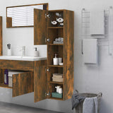 Bathroom Cabinet Smoked Oak 30x30x130 cm Engineered Wood 815639