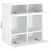 TV Wall Cabinet with LED Lights White 58.5x30x60.5 cm 837092