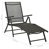 Dining Set Black Aluminium 10 Piece Set Adjustable Footrests 3070645