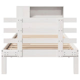 Bookcase Bed without Mattress White 75x190 cm Small Single Solid Wood Pine 3322730