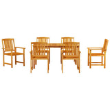 Garden Dining Set 5 pcs Brown Solid Acacia Wood 3375678
