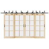 Sliding Door Hardware Kit 400 cm Steel Black 3295758