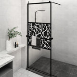 Walk-in Shower Wall with Shelf Black 80x195cm ESG Glass&Aluminium 3185452