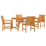 Garden Dining Set 5 pcs Brown Solid acacia wood 3154106