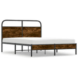 Bed Frame Without Mattress 120x190 cm Smoked Oak Engineered Wood 4100353