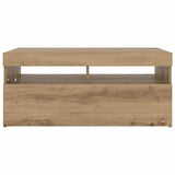 TV Cabinet with LED Lights Artisan Oak 90x35x40 cm Engineered Wood 856308