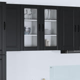 Wall Glass Cabinet PORTO 2 pcs Black 40 x 31 x 80 cm 885338